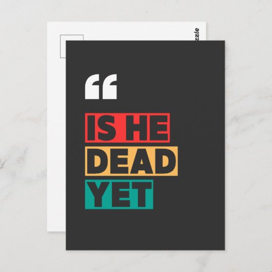 Is hij al dood? briefkaart (Voorkant / Achterkant)