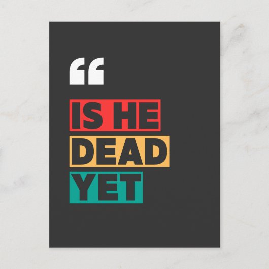 Is hij al dood? briefkaart (Voorkant)