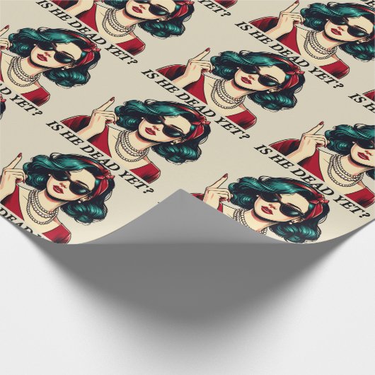 Is hij dood en toch grappig Gezegde Dark Humor Cadeaupapier (Hoek)