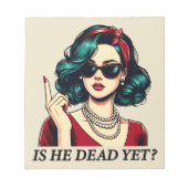 Is hij dood en toch grappig Gezegde Dark Humor  Notitieblok (Voorkant)