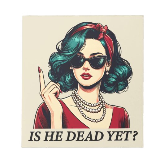 Is hij dood en toch grappig Gezegde Dark Humor Notitieblok (Voorkant)