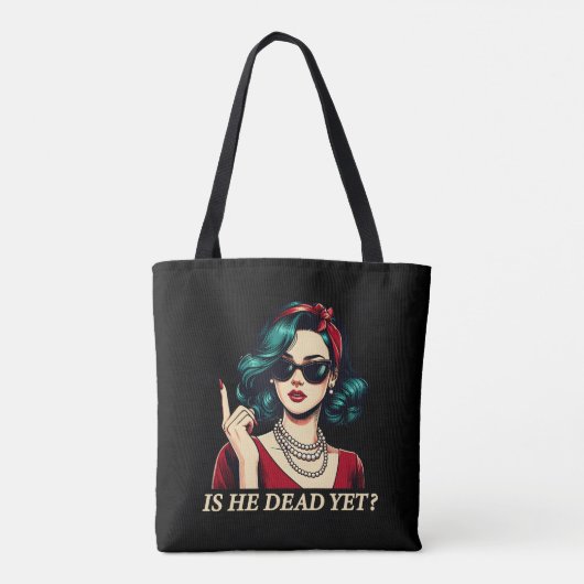 Is hij dood en toch grappig Gezegde Dark Humor  Tote Bag (Achterkant)
