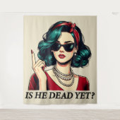 Is hij dood en toch grappig Gezegde Dark Humor  Wandkleed (Voorkant)