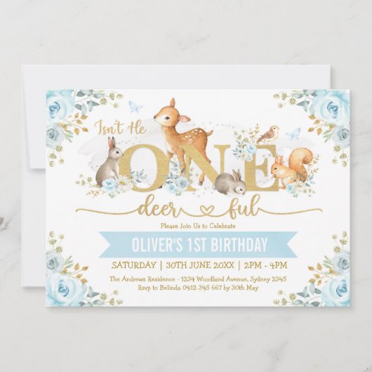 Is hij niet één-hertachtig jongen Woodland 1st ver Kaart (Voorkant)