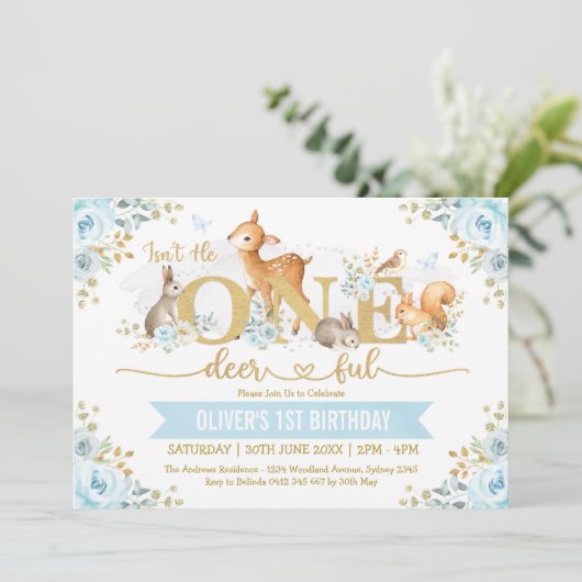 Is hij niet één-hertachtig jongen Woodland 1st ver Kaart (Staand voorkant)