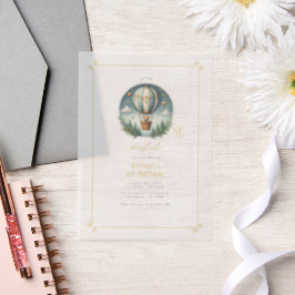 Is hij niet een prachtig Vellum eerste verjaardags Uitnodigingen