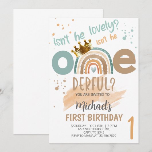 Is hij niet zo'n mooie, eenderige jongen verjaarda kaart (Voorkant / Achterkant)