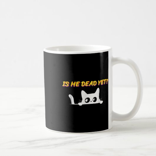 Is-hij-vintage-dood Cat Koffiemok (Rechts)