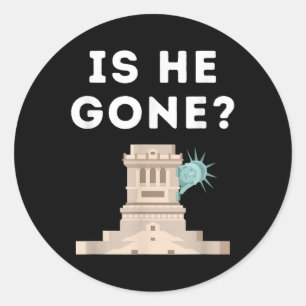 Is hij weg van het Vrijheidsbeeld Grappig Anti Tru Ronde Sticker