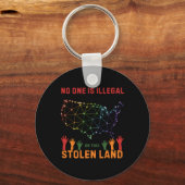 Is illegaal in deze gestolen land Sticker Sleutelhanger (Voorkant)