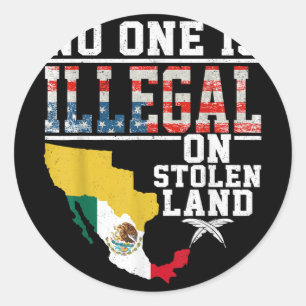 Is illegaal op gestolen land geschenken indianen ronde sticker