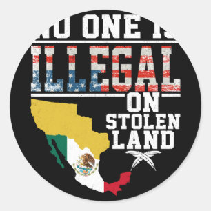 Is illegaal op gestolen land geschenken inheemse A Ronde Sticker