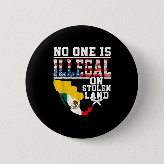 Is illegaal op gestolen land Native Americans  Ronde Button 5,7 Cm (Voorkant)