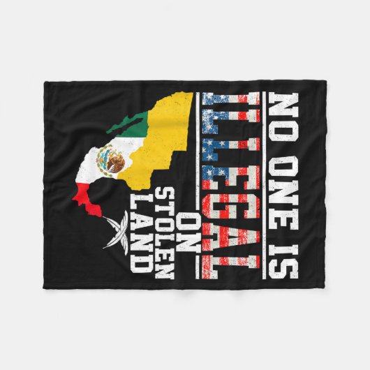 Is Illegal On Stolen Land Native Americans Fleece Deken (Voorkant (Horizontaal))