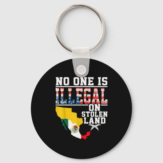 Is Illegal On Stolen Land Native Americans  Sleutelhanger (Voorkant)