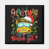 Is It Christmas Break Yet School Bus Xmas Tree Lig Magneet (Voorkant)