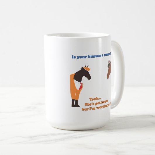 Is je mens een redding? mok van 15 oz (Voorkant rechts)