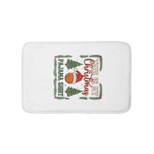 Is Kerst Pijama Basketbal Kerstman Hoed Bomen Badmat