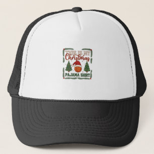Is Kerst Pyjama Basketbal Kerstman Hoed Bomen Trucker Pet