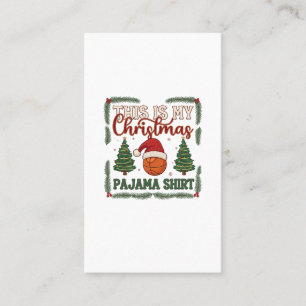 Is Kerst Pyjama Basketbal Kerstman Hoed Bomen Visitekaartje
