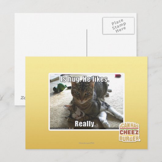 Is knuffel. Hij houdt van. Briefkaart (Voorkant / Achterkant)