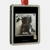 Is knuffel. Hij houdt van. Metalen Ornament (Rechts)