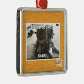 Is knuffel. Hij houdt van. Metalen Ornament (Rechts)