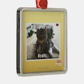 Is knuffel. Hij houdt van. Metalen Ornament (Rechts)