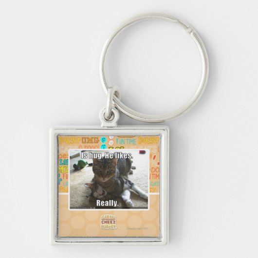 Is knuffel. Hij houdt van. Sleutelhanger (Voorkant)