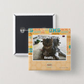 Is knuffel. Hij houdt van. Vierkante Button 5,1 Cm (Voorkant /achterkant)