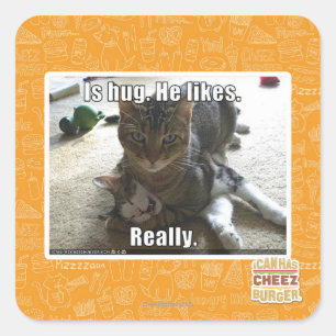 Is knuffel. Hij houdt van. Vierkante Sticker