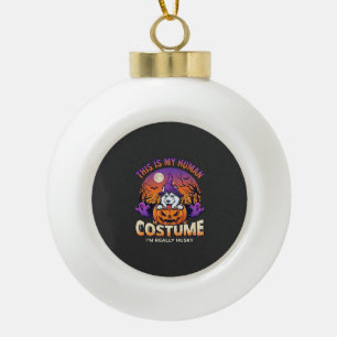 Is Menselijk Kostuum Husky Pompoen Halloween Geest Keramische Bal Ornament
