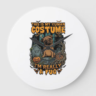 Is Menselijk Kostuum Pug Halloween Pompoen Grafste Grote Klok