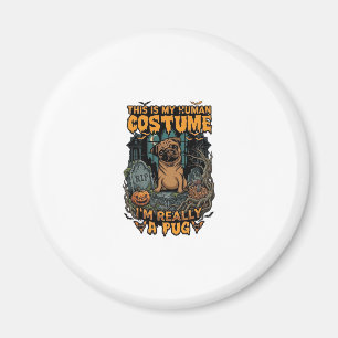 Is Menselijk Kostuum Pug Halloween Pompoen Grafste Magneet