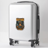 Is Menselijk Kostuum Pug Halloween Pompoen Grafste Sticker (Koffer)