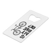Is mijn bijk OK Funny Mountain Bike? Creditkaart Flessenopener (Achterkant Gekanteld)