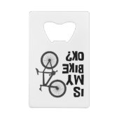 Is mijn bijk OK Funny Mountain Bike? Creditkaart Flessenopener (Achterkant)