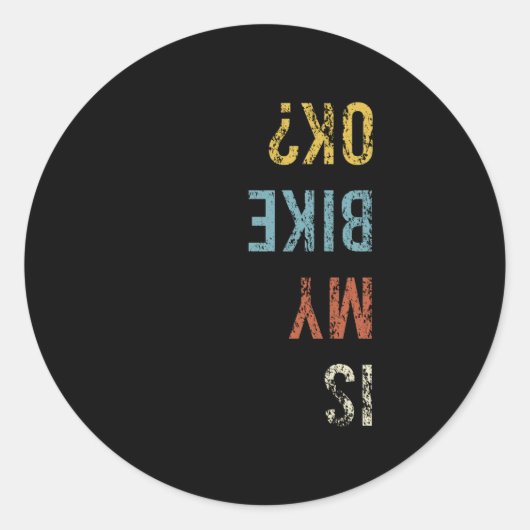 Is mijn bike Ok Retro fietscyclist Crash Ronde Sticker (Voorkant)