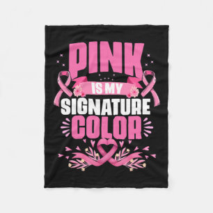 Is Mijn Handtekening Kleur Roze Borstkankerbewustz Fleece Deken
