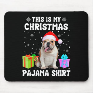 Is mijn kerst Engels bulldog hond pyjama puppy L Muismat