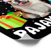 Is mijn kerst Engels bulldog hond pyjama puppy L Poster (Hoek)