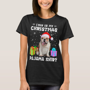 Is mijn kerst Engels bulldog hond pyjama puppy L T-shirt