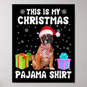 Is mijn Kerst Franse buldog hond pyjama puppy lo Poster
