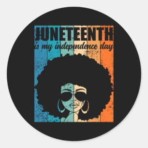 Is mijn Onafhankelijkheidsdag Gles van Bold Black Ronde Sticker