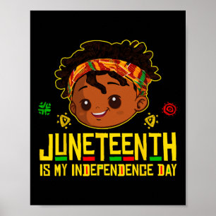 Is mijn Onafhankelijkheidsdag Zwarte Kinder Jongen Poster