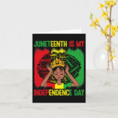 Is mijn Onafhankelijkheidsdag Zwarte Vrouwen 4 jul Kaart (Gele Bloem)