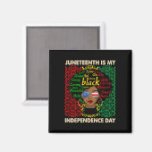 Is mijn Onafhankelijkheidsdag Zwarte Vrouwen Afro Magneet (Voorkant / Achterkant)