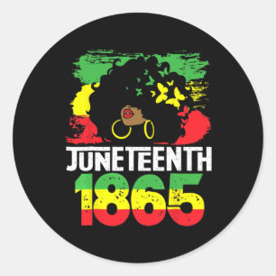 is mijn onafhankelijkheidsdag zwarte vrouwen vrijh ronde sticker