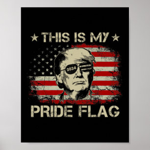 Is mijn Pride vlag Trump 2024 Amerikaanse vlag 4e  Poster