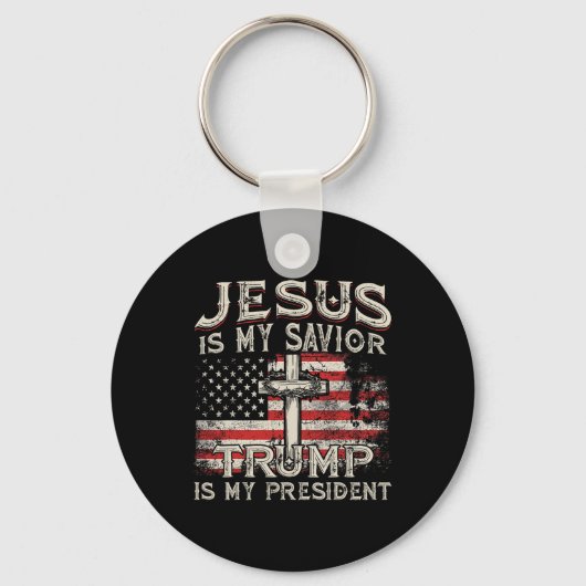 Is mijn redder Trump is mijn President Amerikaanse Sleutelhanger (Voorkant)